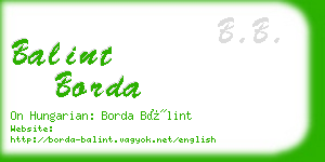balint borda business card